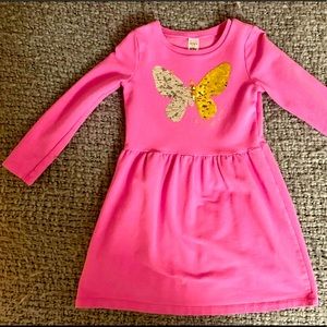 Butterfly flippy sequin sweatshirt dress